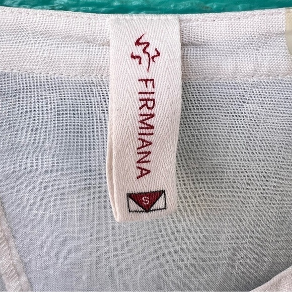 100% NATURAL LINEN COASTAL FLOWY LONG TUNIC TOP SIZE SMALL - Picture 4 of 9